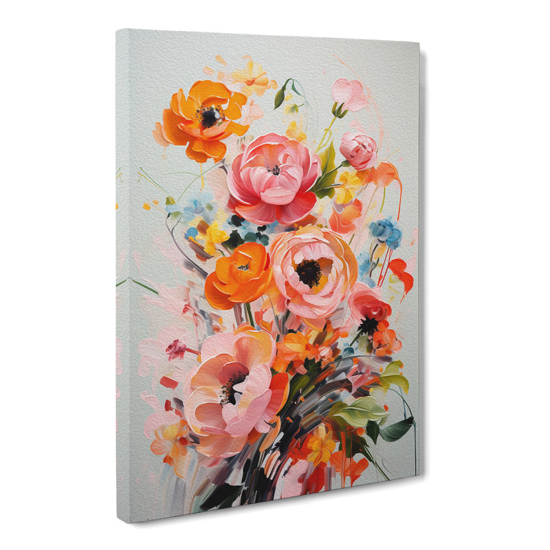 Floral Gestural No.4 - Wrapped Canvas, 50cm H x 35cm W x 3cm D