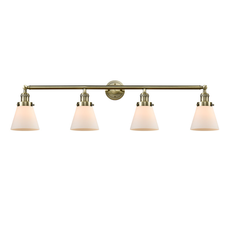 Gaudette 4 - Light Dimmable Vanity Light, Matte White Cased, Antique Copper, Bulb Not Included