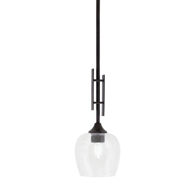 Mini-luminaire suspendu Uptowne, fini en granit foncé avec verre de 6 po