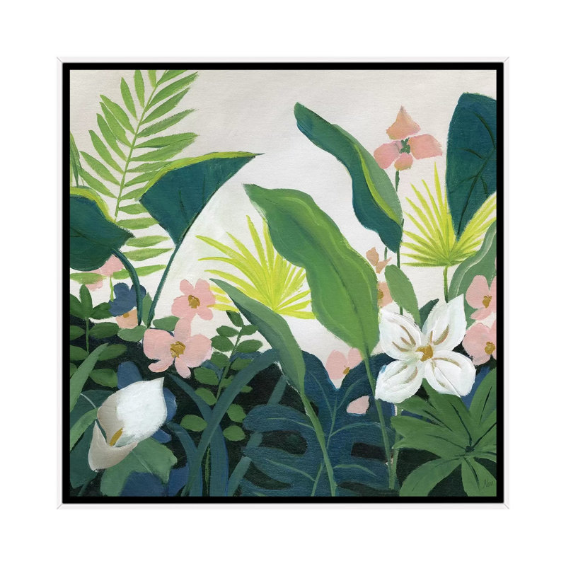 «Tropics» par Nan - reproduction imprimée, H 26 po x l 26 po x P 1,5 po, Cadre blanc