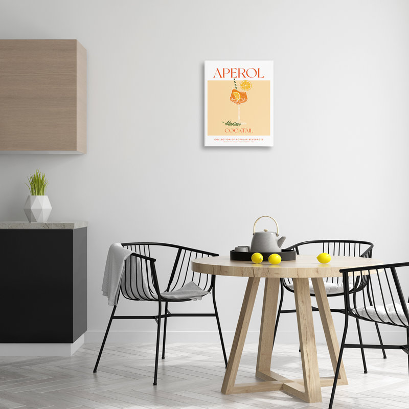 Art mural sur toile Minimal Aperol Cocktail, H 20 po x l 16 po