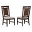 Chaise d'appoint à dossier à lattes en chêne foncé Aalyia
