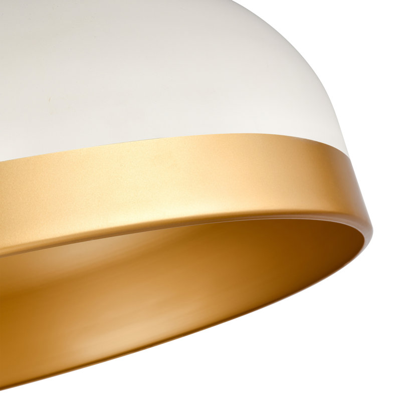 Luminaire suspendu 4 lumières avec abat-jour en acier Millennium Lighting Amarra, Blanc mat / or