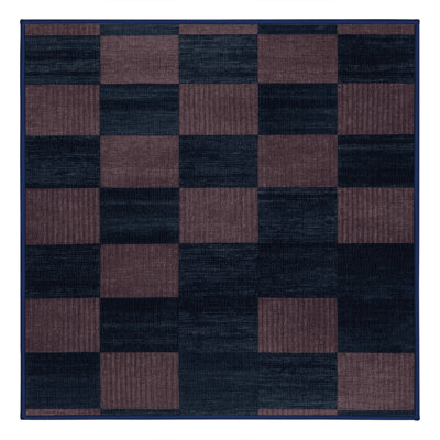Tapis gris à carreaux lavable à la machine