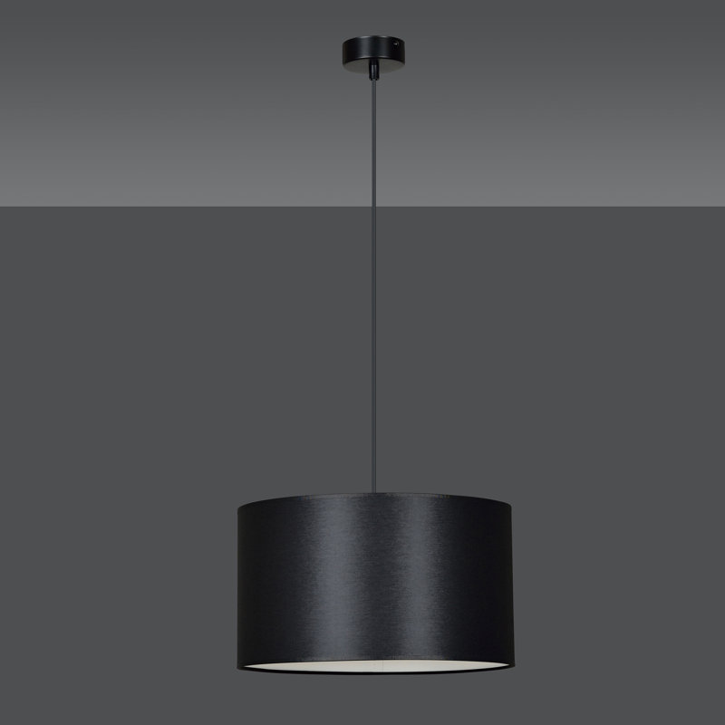 Pascua 1 - Light Black Drum Pendant, Black