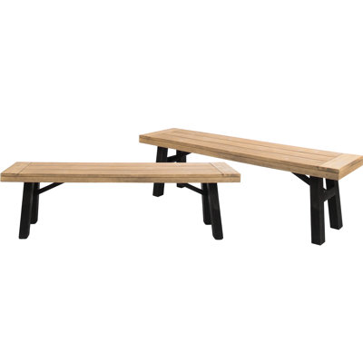 Wood Bench  2  - , Slat Panel Seat, 63"X13.85"X18.27", 600 Lbs Weight Capacity, Grey Colour 2 Bench In , Weather , Seat Panelling, 63" W X 18.27" H 13.85" D, Max Load Capacity
