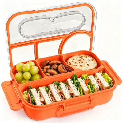 Bento Lunch Box 4-Compartment (Orange)