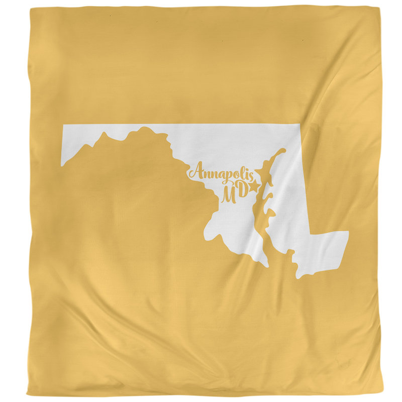 Housse de couette simple annapolis Maryland, Housse de couette pour très grand lit, Jaune, Polyester brossé