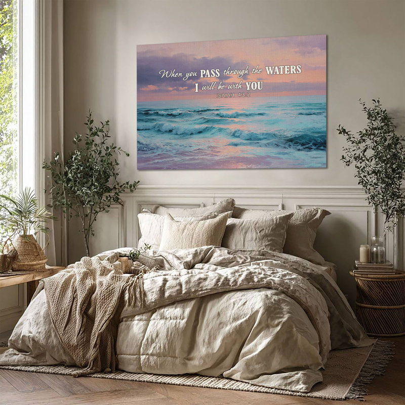 Art mural en toile de grande taille Ocean Light - Décoration de salon, de chambre à coucher ou de bureau, L 48 po x H 32 po