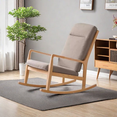 Chaise berçante moderne simple en chêne