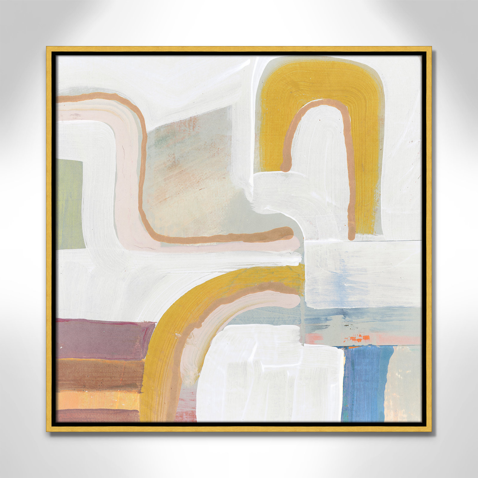 Copeland "Together Again I" Painting by Cartissi, 25.5" H x 25.5" W, Gold