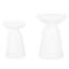 Paire de tables de bout à la mode en métal blanc, avec structure en fer durable et piédestal attrayant pour le rangement dans la chambre à coucher-639804294-639804295