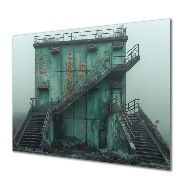 «Monocrhome», art mural gris et vert, Métal métal, H 16 po x l 32 po