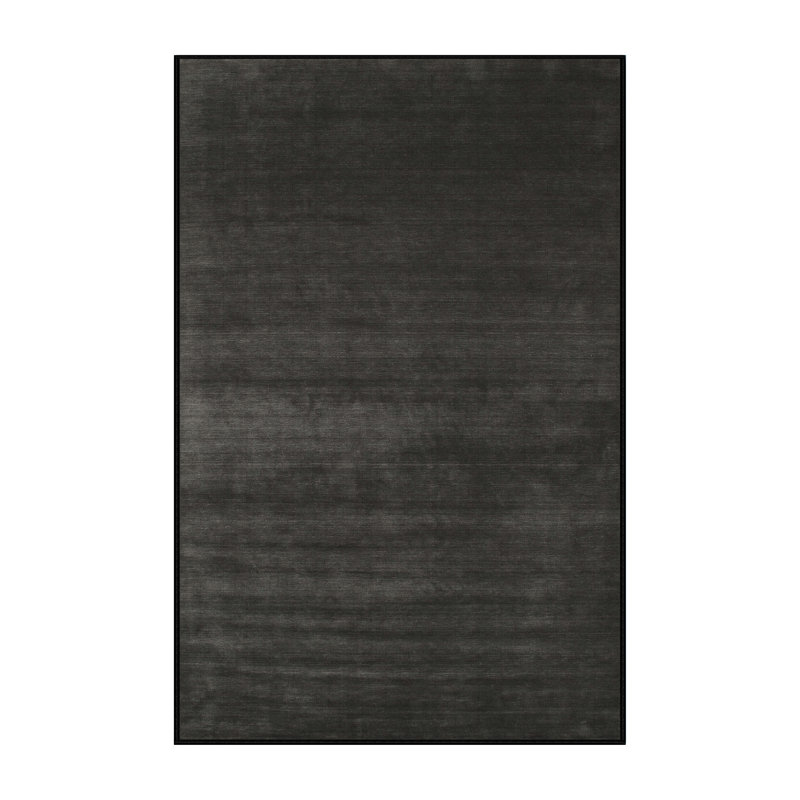 Tapis de zone noire contemporaine, Rectangle 7 pi x 9 pi