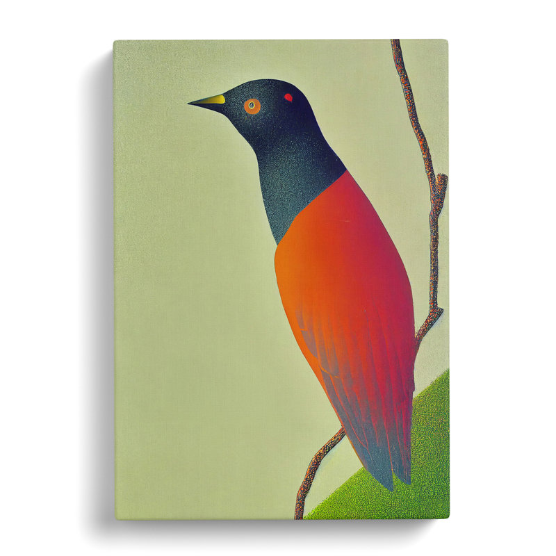 Pointillism Bird - Wrapped Canvas Print, 50cm H x 35cm W x 3cm D