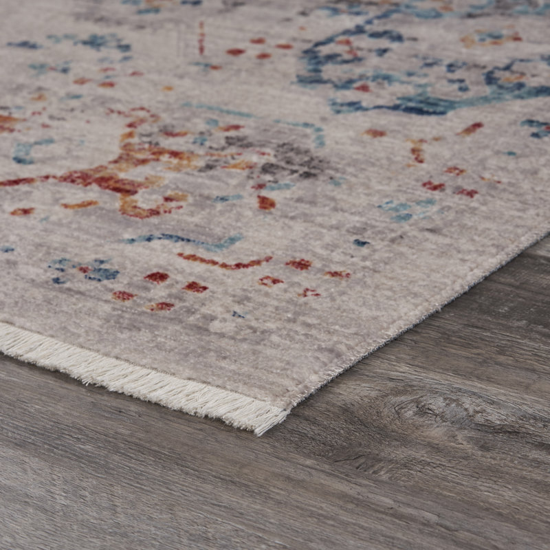 Tapis décoratif gris clair Touffeté à la main, Tapis de couloir : 2 pi 2 po x 7 pi 7 po