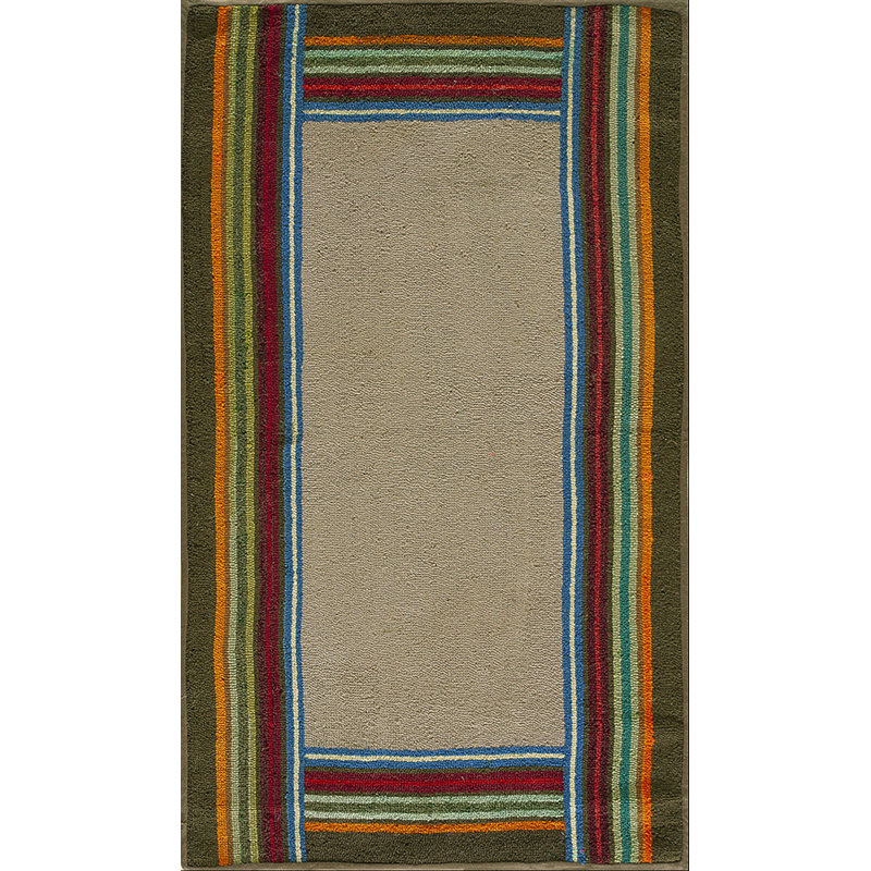 Vintage American Hooked Mid Century Modern Rug