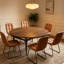 Ensemble de table de salle à manger 55,1 po, table de cuisine moderne pour 4 à 6 personnes, pieds en acier, ensemble de salle à manger à piédestal avec chaise de salle à manger, gain de place-115296624-115296625-122499343
