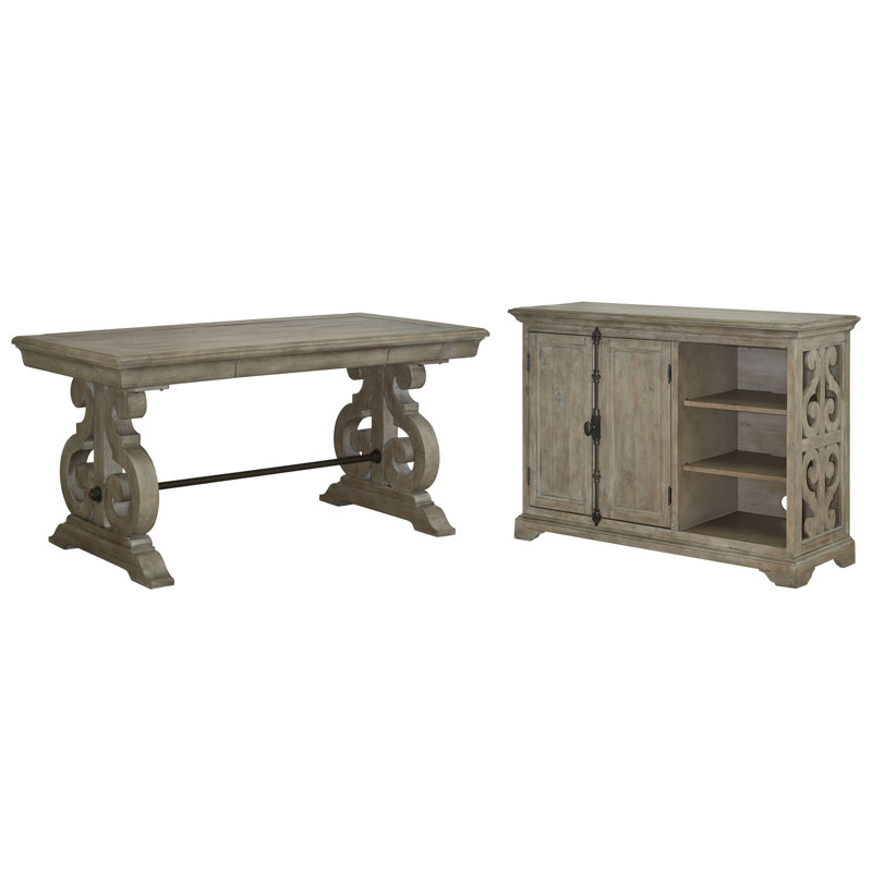 Writing Desk With Printer Stand, 2 Pieces: Desk, Storage Cabinet