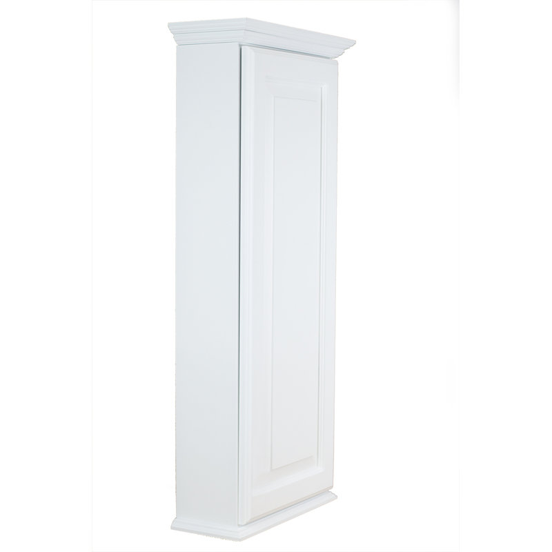 Automne sur l'armoire murale, Émail blanc, L 15,5 po x P 3,25 po x H 37,5 po