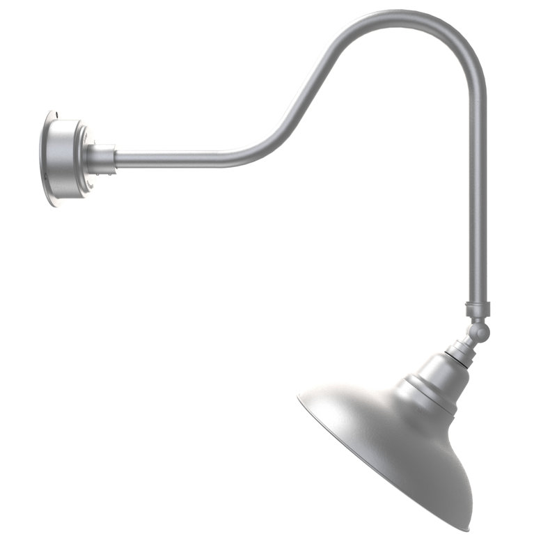 Luminaire de grange d'extérieur à DEL Adesh, Argent galvanisé