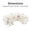 Canapé d'angle beige de 246 cm (97 pouces) avec revêtement en chenille, rangement, 7 places, en forme de L.
