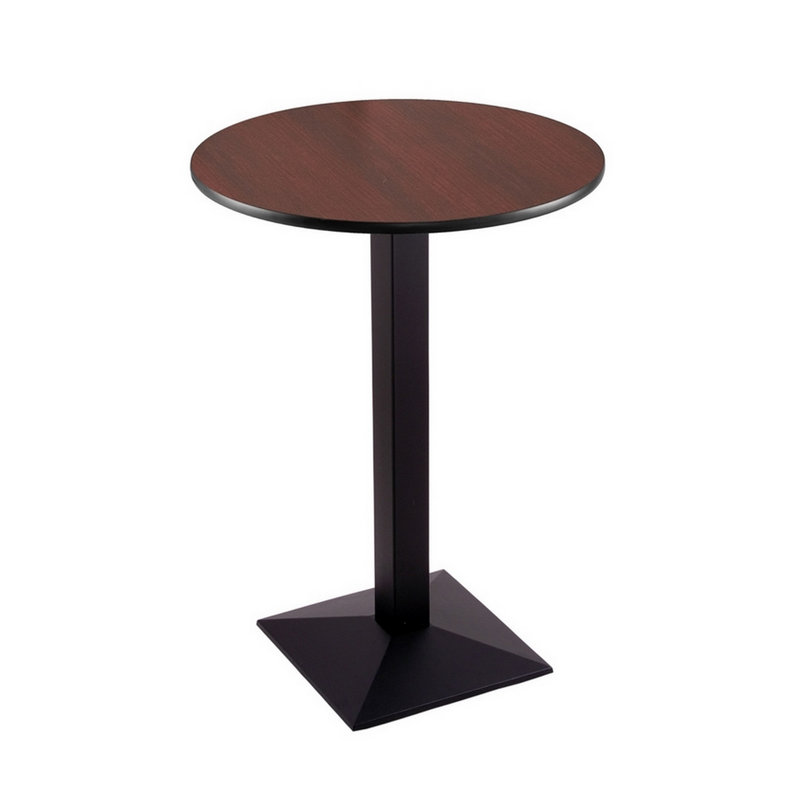 Table piédestal à hauteur de comptoir, Diamètre de 30 po, Noir, 36"