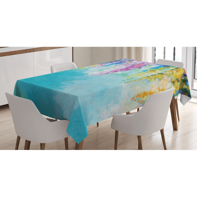 Flower Dining Room Kitchen Tablecloth, 70" L x 52" W