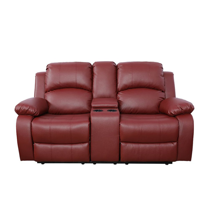 Canapé inclinable 69 po en cuir Vegan, Similicuir rouge