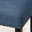 Tabourets de comptoir en tissu bleu, 2 chaises. Bois franc. Garniture cloutée. Lin et coton. Couleur foncée. Nettoyer les taches suggérer des sièges en hauteur. Structure en bois franc. Tissu. Finition. Instructions fournies-1123480526