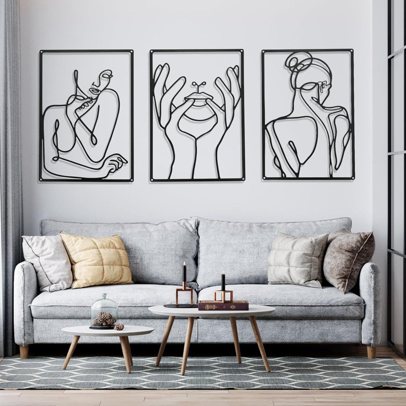 Ivy Bronx Pack of 3 Modern Minimalist Abstract Woman Wall Art | Wayfair ...