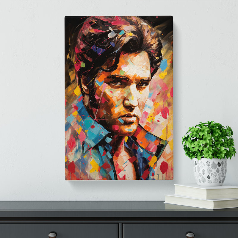 Elvis Presley Neo-Plasticism Art - Wrapped Canvas