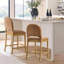 Tabouret de comptoir en tissu et dossier incurvé avec structure en bois massif Paterson-2136145544-2136145547