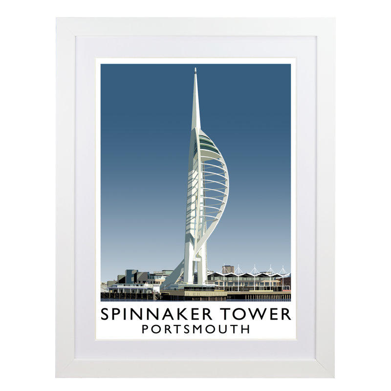Spinnaker Tower by Richard O'Neil - Print, White Wood Frame, 54 cm H x 44 cm W x 2.2 cm D