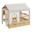 Lit maison avec grands tiroirs-676225264