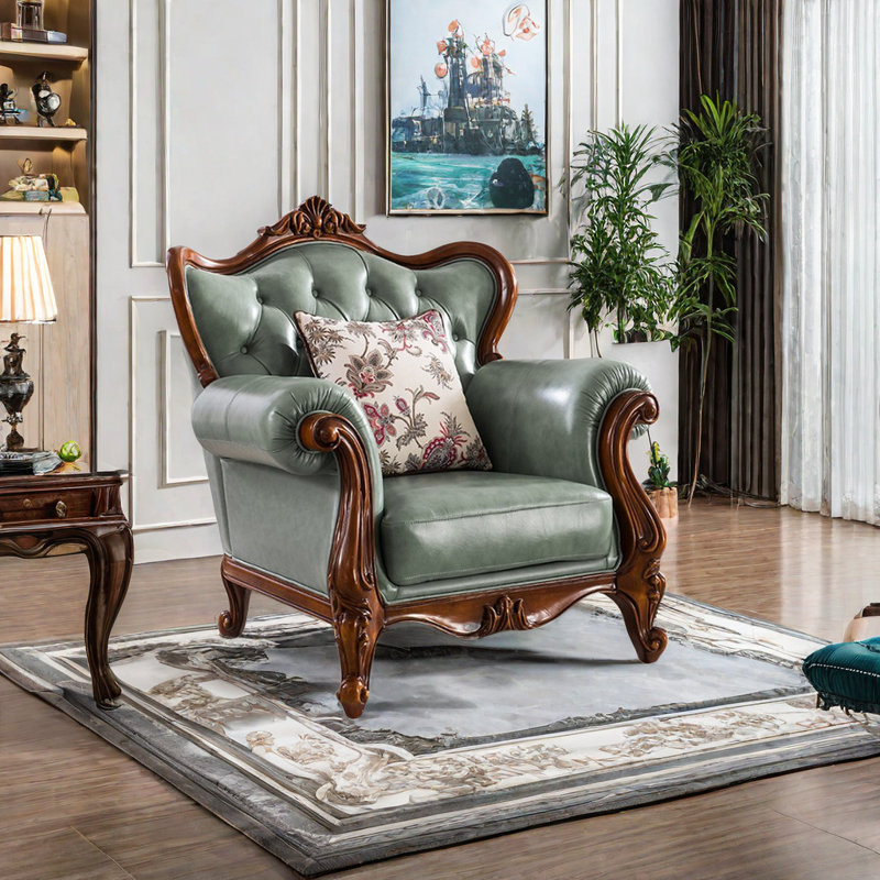 Fauteuil de canapé en cuir de vache de 41,34 po American