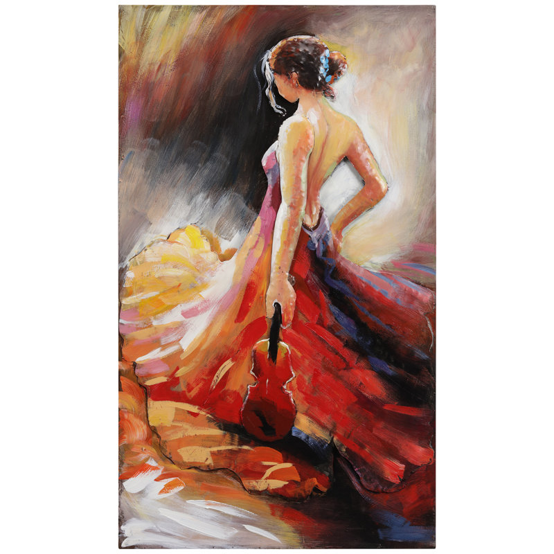 "Flamenco" Mixed Media Iron Wall Décor