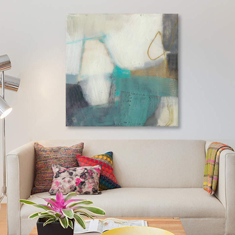 « défense ii », reproduction sur toile, H 12 po x l 12 po x P 1,5 po, Toile tendue, Pas de tapis