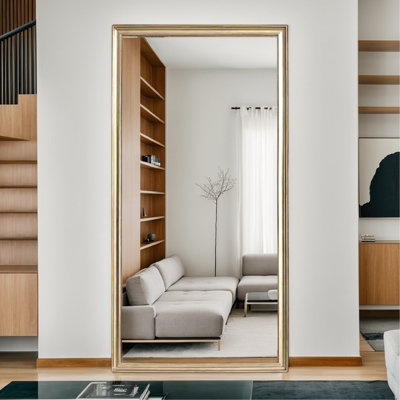 71.21In X 31.42In Full Body Mirror With Wood - -Proof Back, High Gloss, For Bedroom, Living Room, Dressing Salon 32X70 Inch Length Elegant 5Mm Silver Mirror, Backing, Hallway, Room