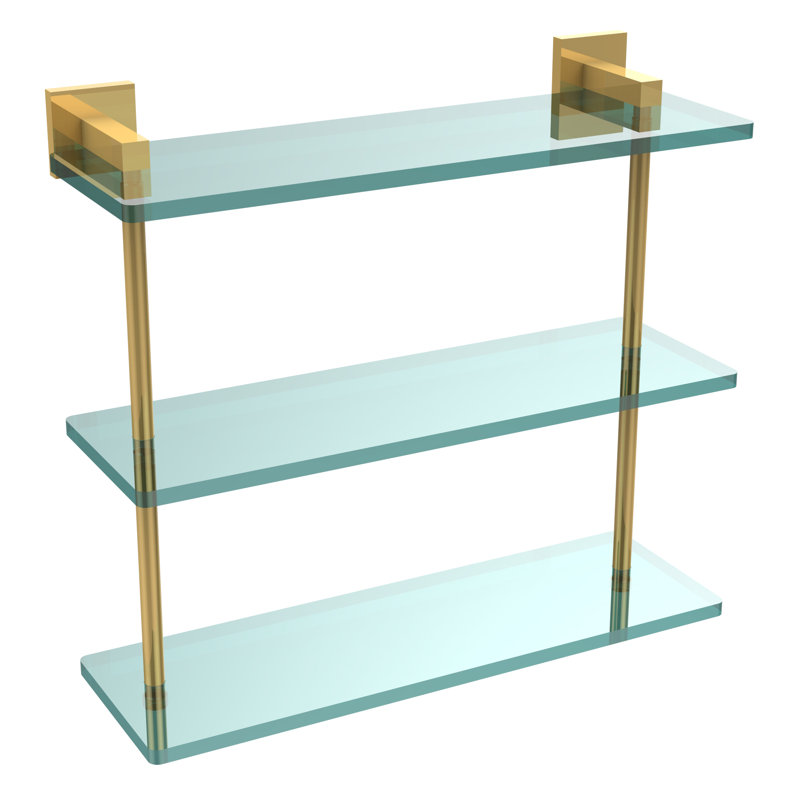 Haranu 3 Piece Tiered Shelf, Unlacquered Brass