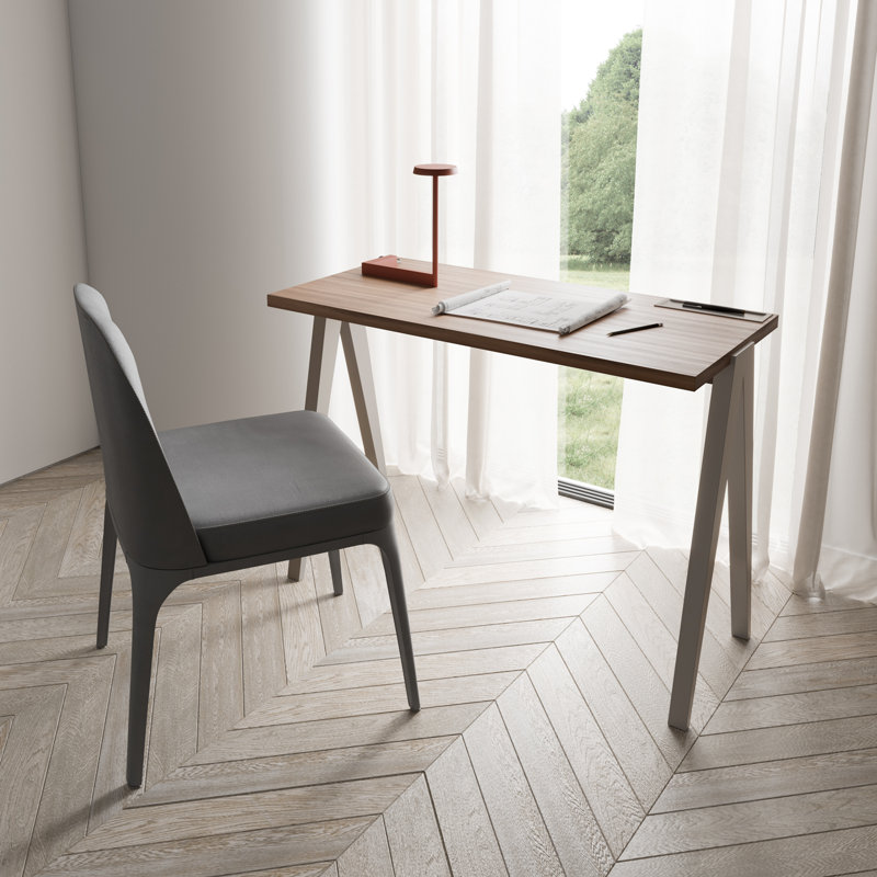 Gundrath Solid Wood Base Writing Desk, Walnut, Mink