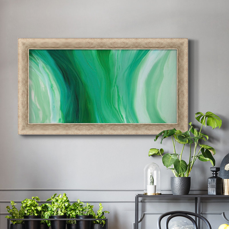 Velveteen Swirl - Reproduction de photo sur toile, H 25 po x l 45 po x P 1,25 po, Toile avec cadre gris
