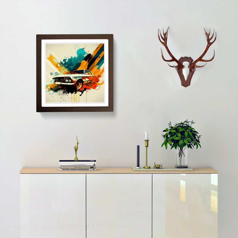 Single Picture Frame Print on Wood, Walnut