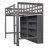 62.2''H Wooden Loft Bed with Storage Shelves,Space Saving Design Bed with Built-in Ladder-94422987-94422988