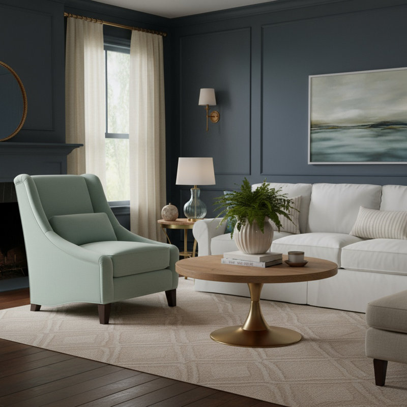 Adriana Chair, Sky Blue Cotton