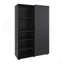 Garde-robe H 72,4 po, 2 portes, 6 pieds, 5 tablettes, wengé noir - garde-robe-206820958