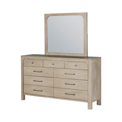 Commode 70,25 "de large avec miroir, manguier vieilli
