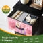 Commode verticale 4 tiroirs avec cœurs en peluche roses et fleurs roses