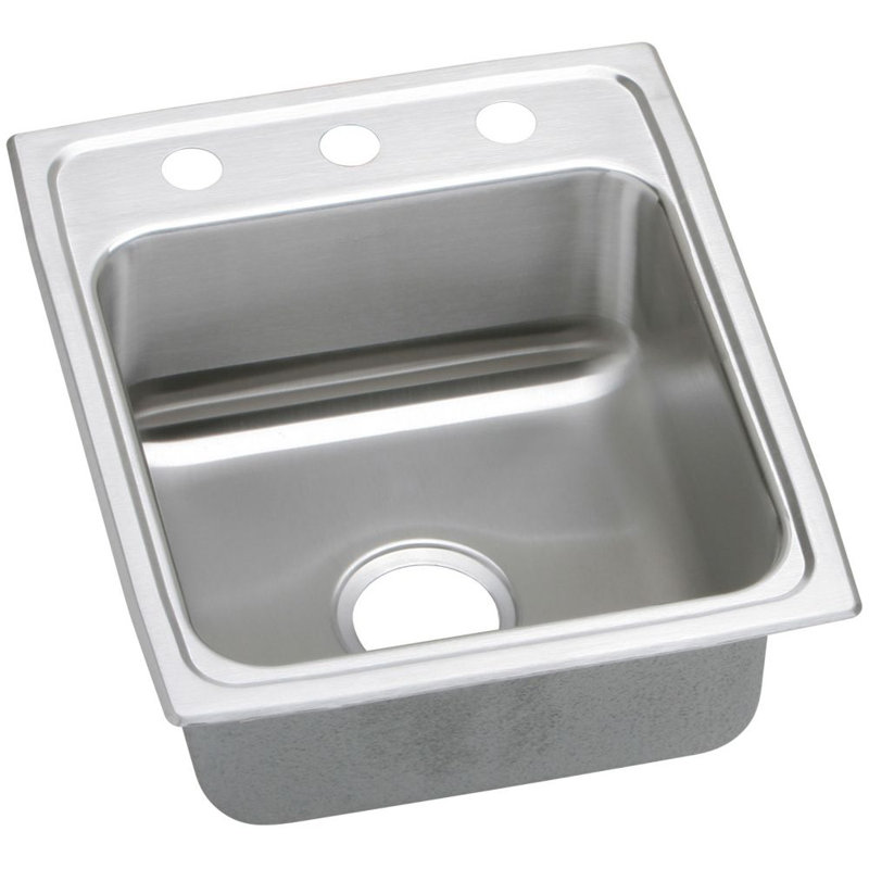 Évier de cuisine encastré de 15 po x 22 po Lustertone, 2 trous