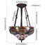 Luminaire suspendu en verre coloré style floral 3 lumières H 23,6 "Tiffany